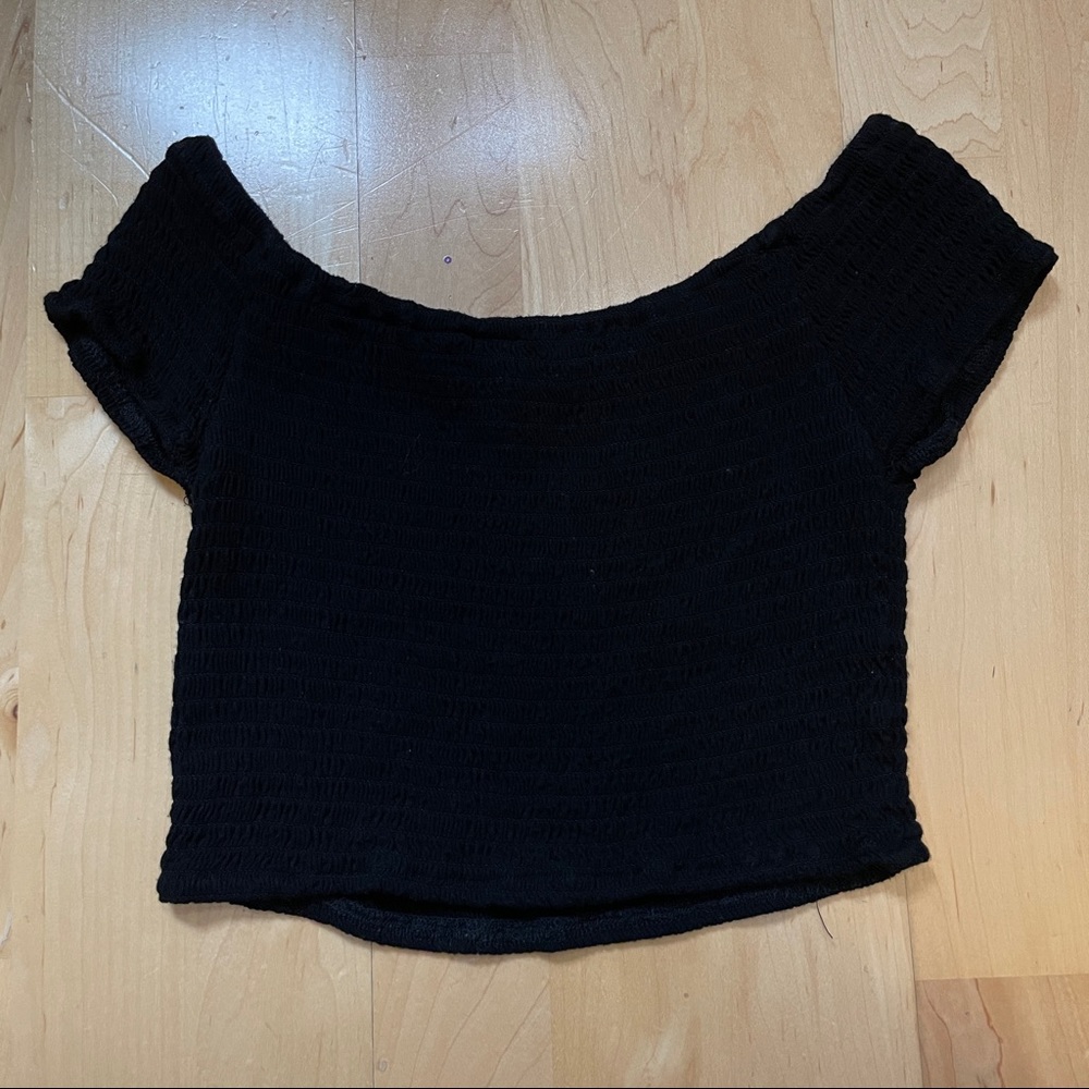 Brandy Melville Black Stretch Crop Top